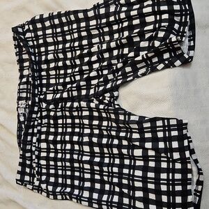Sky Black and White Checkered Fabric